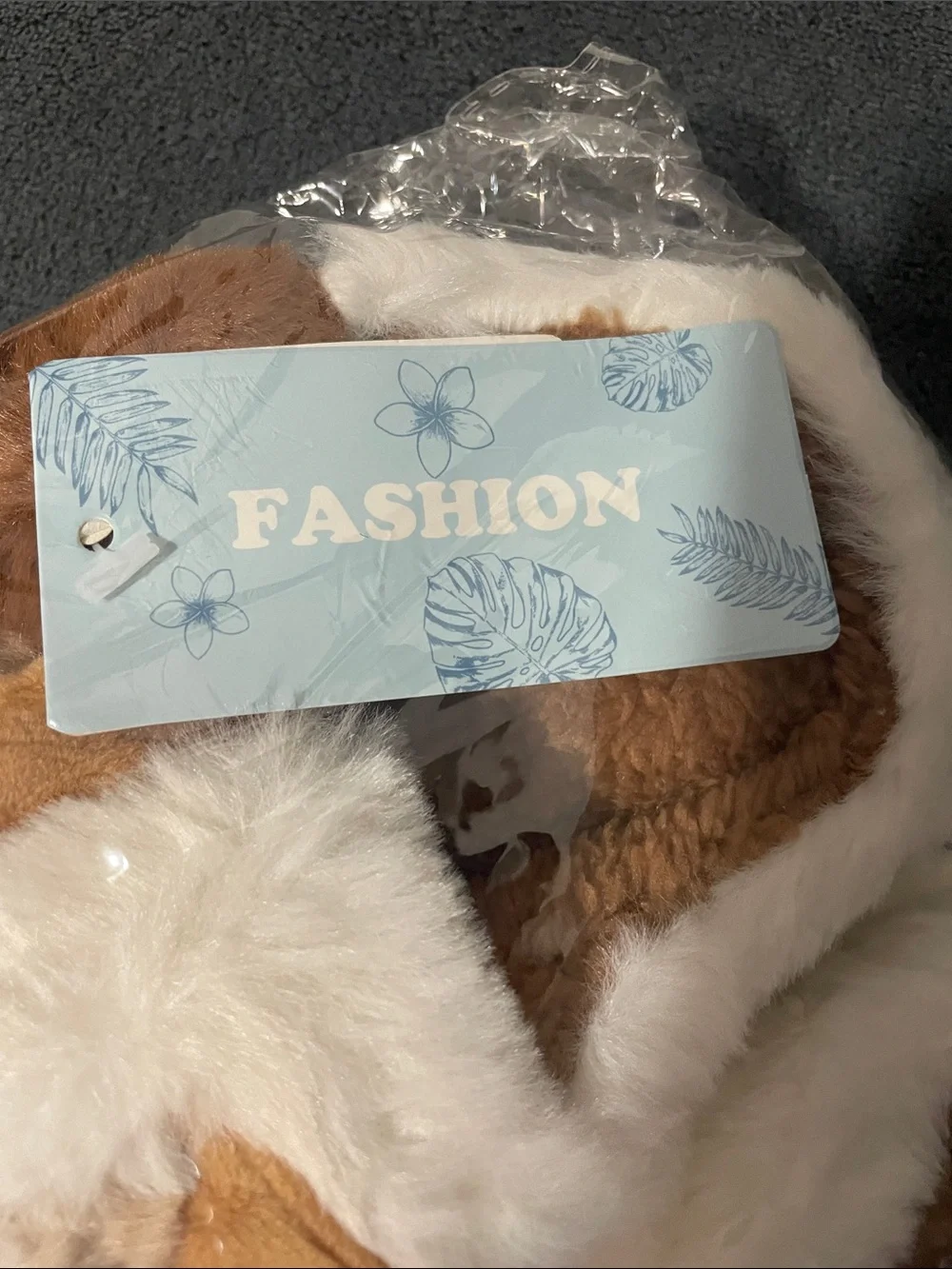 Kids Plush Cow Animal Slippers - Brown & White